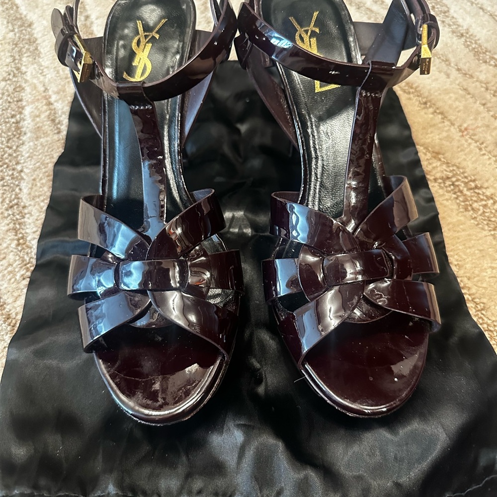 Yves Saint Laurent Dark Burgundy Sandals